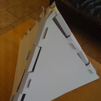 Sample pyramid construction with art panels blank attached