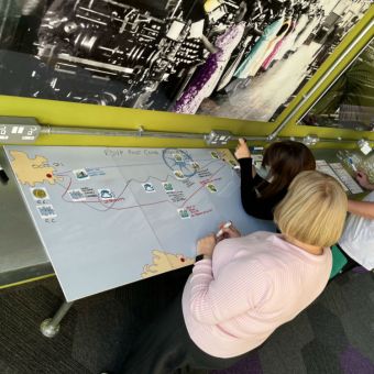 Voyage Mapping: Hardback activity from RSVP Design being used for a learning review