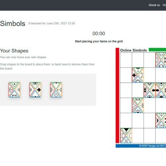 Gameplay screen for Simbols online experiential learning activity